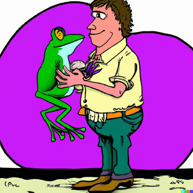 a man is dating a frog