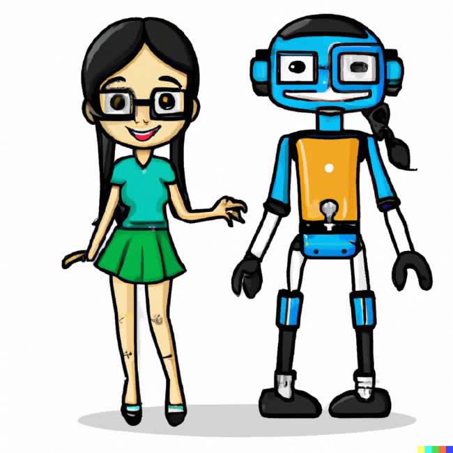 bot and woman