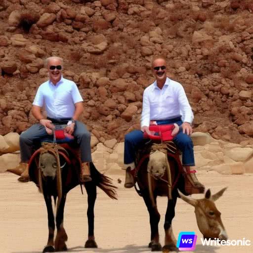 Trump and Biden riding donkeys